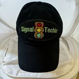 Signal Techie Port Authority Black Adjustable Ball Cap Hat *New*